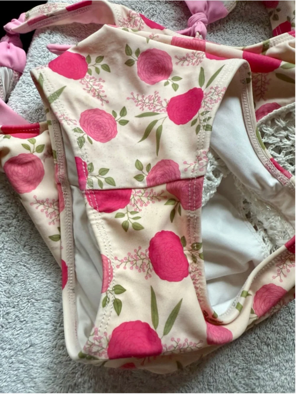 Kimi & Li Floral Crochet One-Piece Swimsuit – Girls Size 8